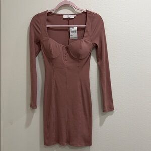 NWT Astr Dusty Rose Long Sleeve Dress